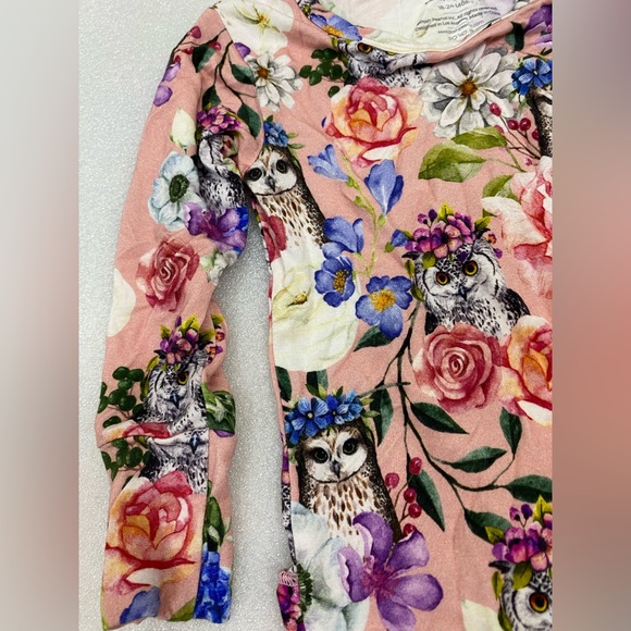 Posh Peanut Owl Halloween Floral Boho Stretch Bamboo Long Sleeve Footie 18-24 mo - Picture 6 of 9